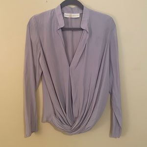 Ramy Brook sliver grey crossover top